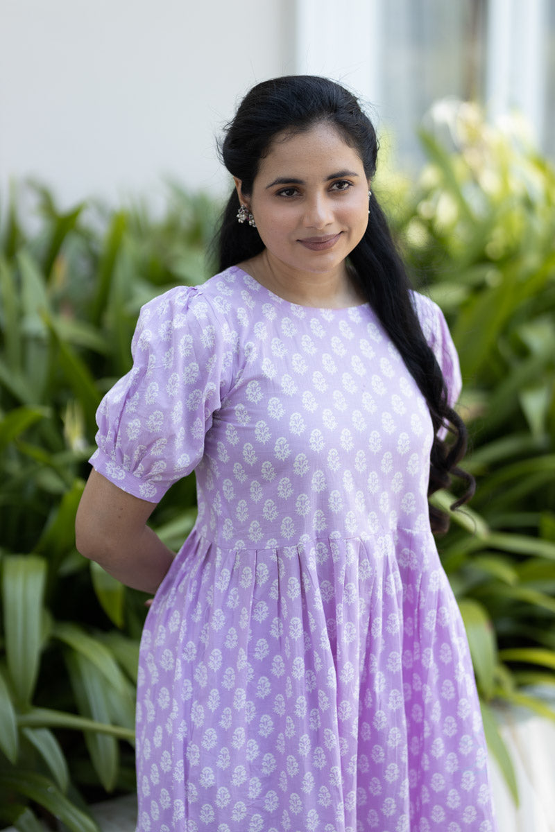 Kashvi - Lavender Purple Anarkali Layered Dress